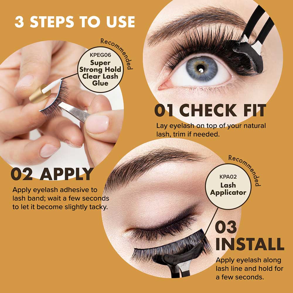 KMIN02_extra_005 "I-ENVY Luxury Mink Strip Lashes (20mm), additional product view 5."