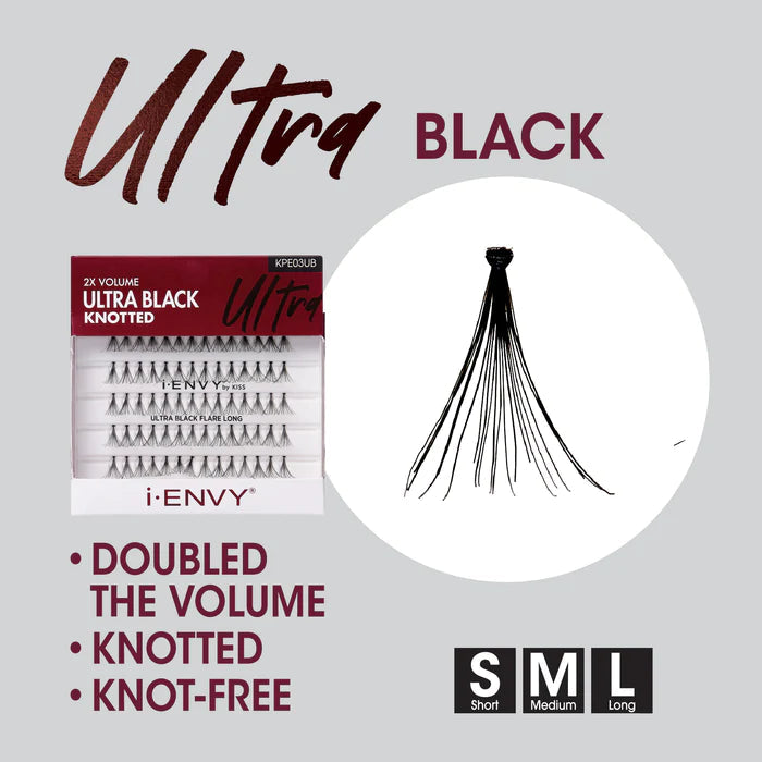 KPE01UB_extra_001 "I-ENVY Ultra Black Knotted Individual Lash (70pcs), additional product view 1."