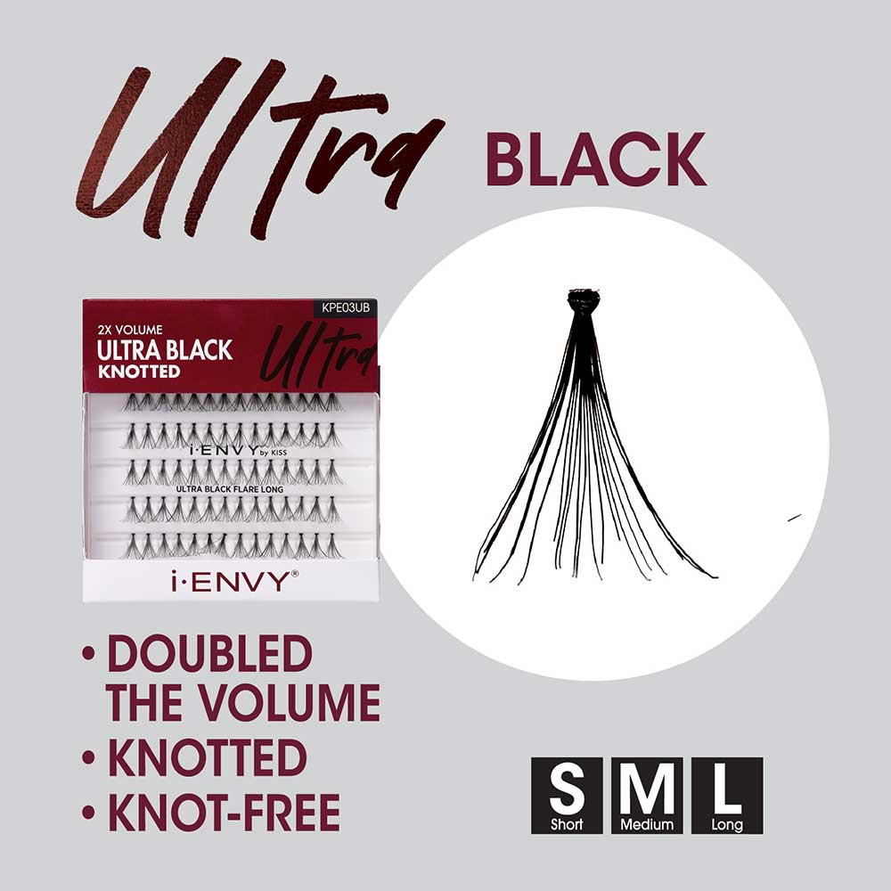 KPE03UB_extra_001 "I-ENVY Ultra Black Knotted Individual Lash (70pcs), additional product view 1."