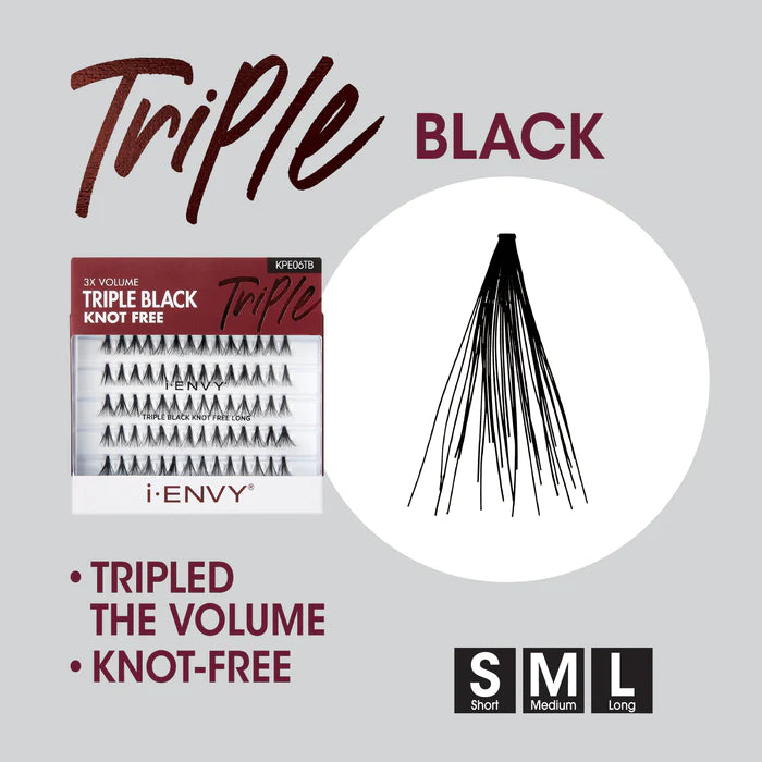 KPE04TB_extra_001 "I-ENVY Triple Black Knot Free Individual Lash (70pcs), additional product view 1."