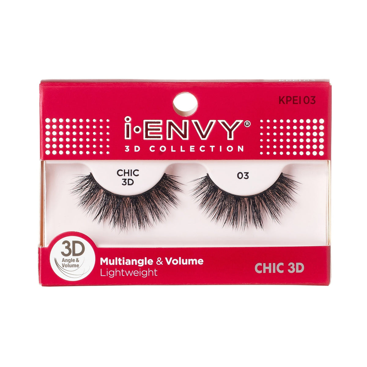 KPEI03_main "I-ENVY 3D Chic Strip Lashes in #03, main product view."