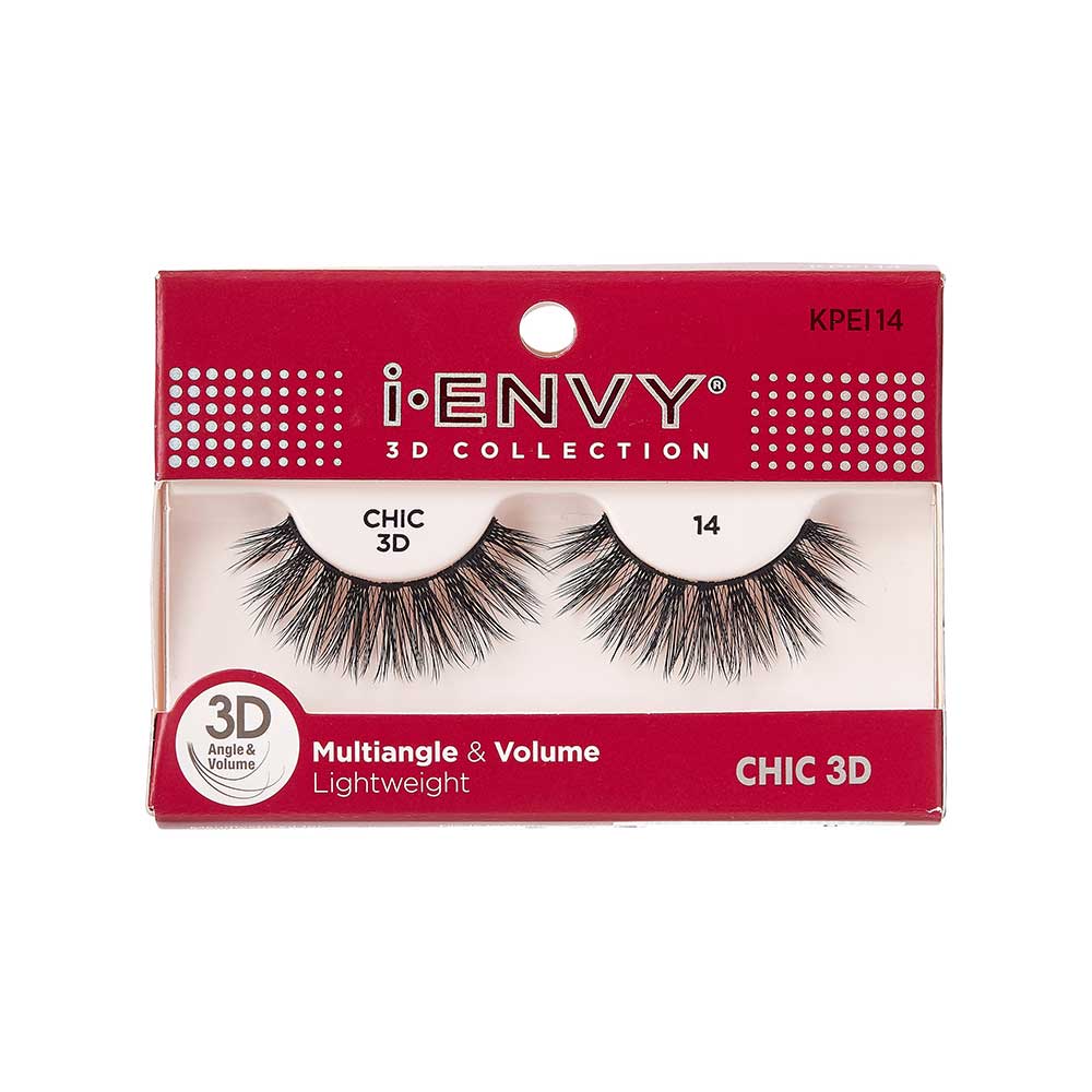 KPEI14_main "I-ENVY 3D Chic Strip Lashes in #13, main product view."