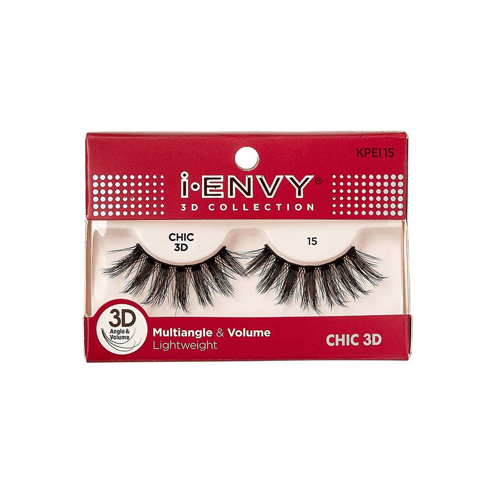 KPEI15_main "I-ENVY 3D Chic Strip Lashes in #14, main product view."