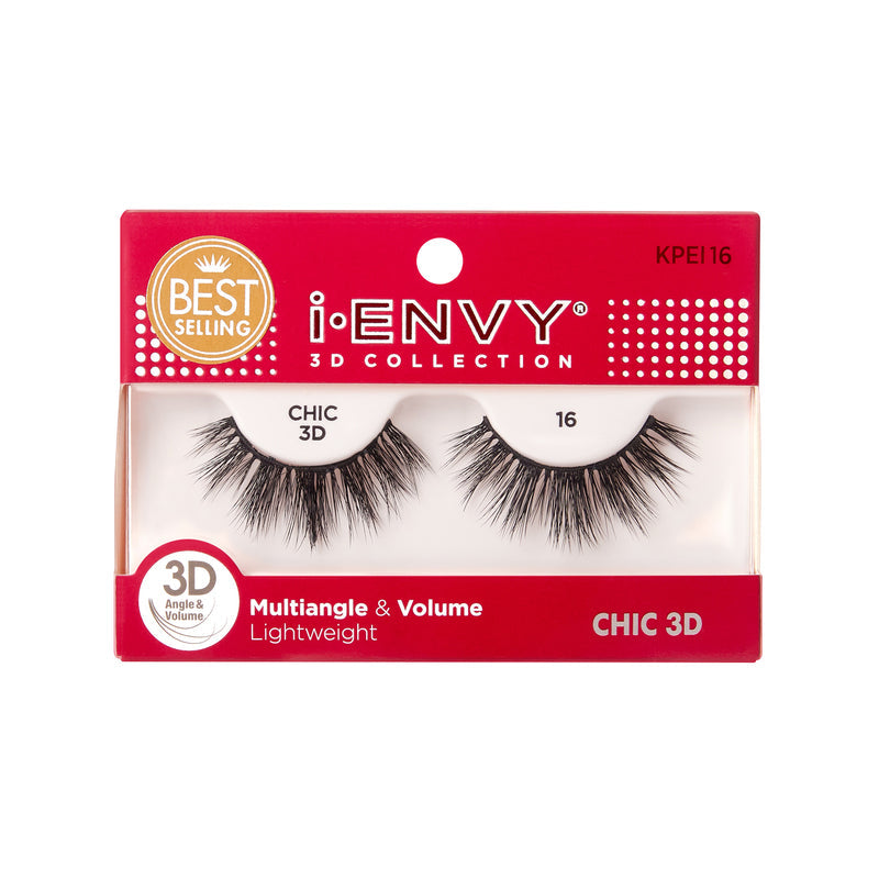 KPEI16_main "I-ENVY 3D Chic Strip Lashes in #15, main product view."