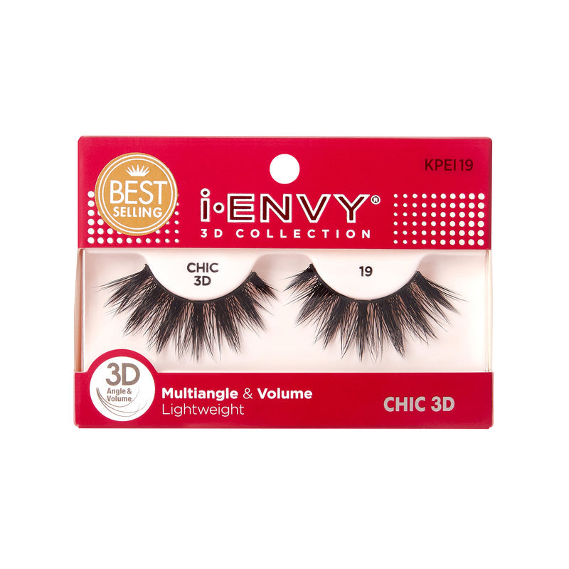KPEI19_main "I-ENVY 3D Chic Strip Lashes in #19, main product view."