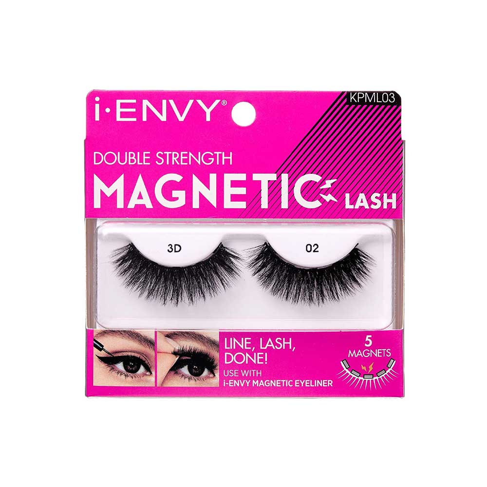 KPML03_main "I-ENVY Double Strength Magnetic Strip Lashes in 3D #02, main product view."