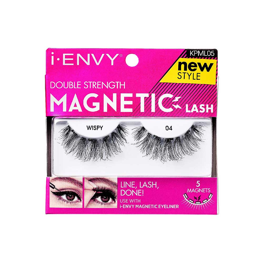 KPML05_main "I-ENVY Double Strength Magnetic Strip Lashes in Wispy #04, main product view."