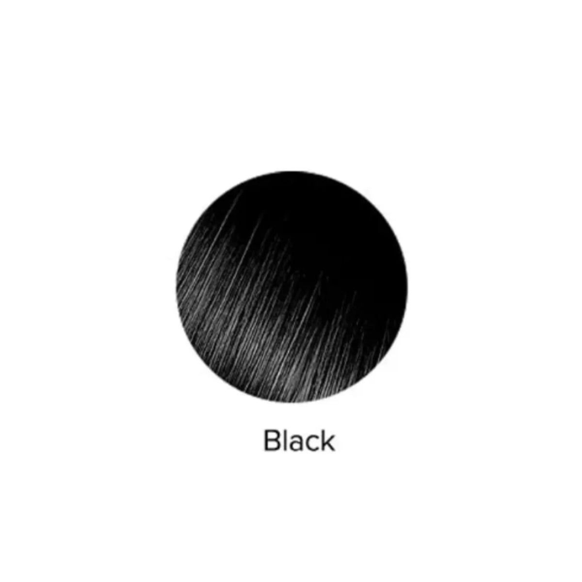 Black hair color swatch on a white background