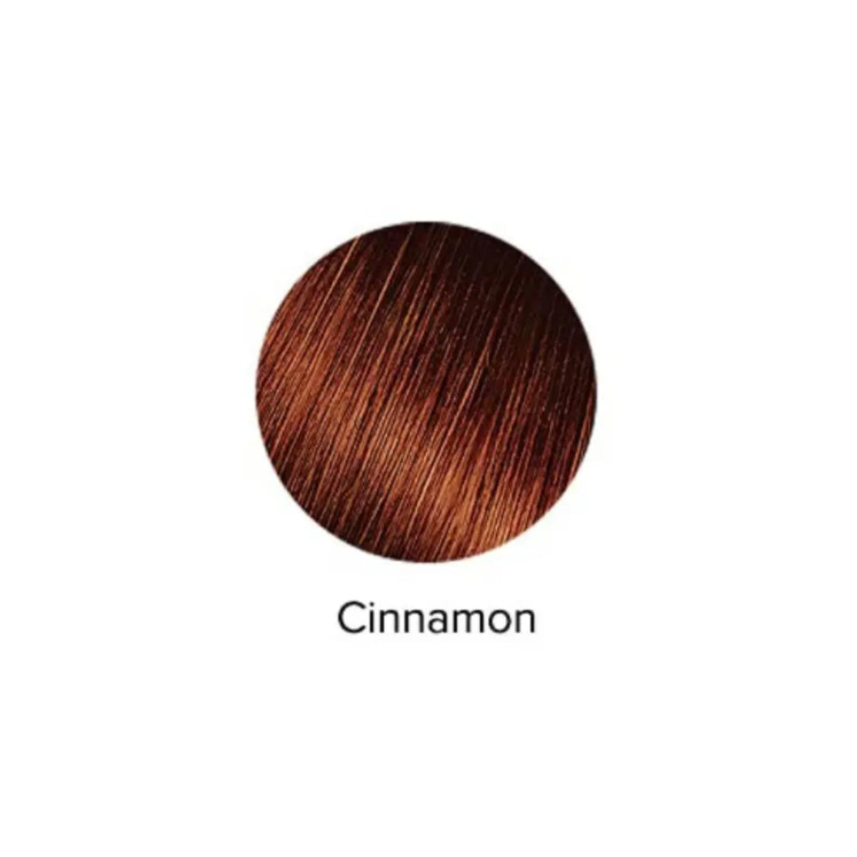 Cinnamon hair color swatch on a white background