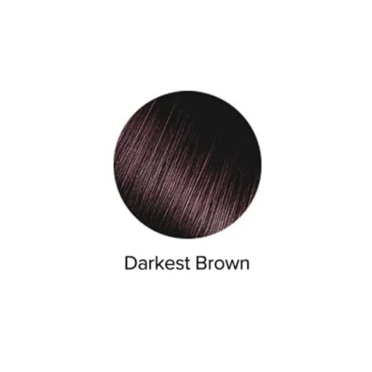 Darkest Brown hair color swatch on a white background