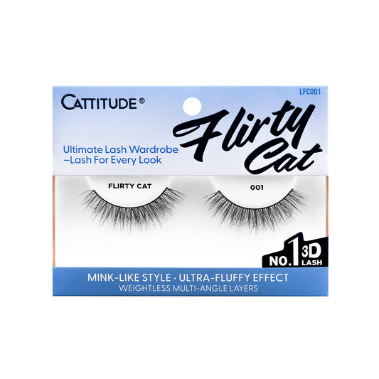EBIN New York Cattitude Flirty Cat 001 single-pair lashes – front packaging