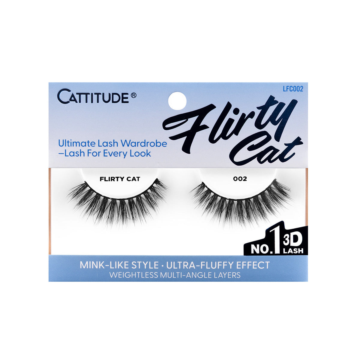 EBIN New York Cattitude Flirty Cat 002 single-pair lashes – front packaging