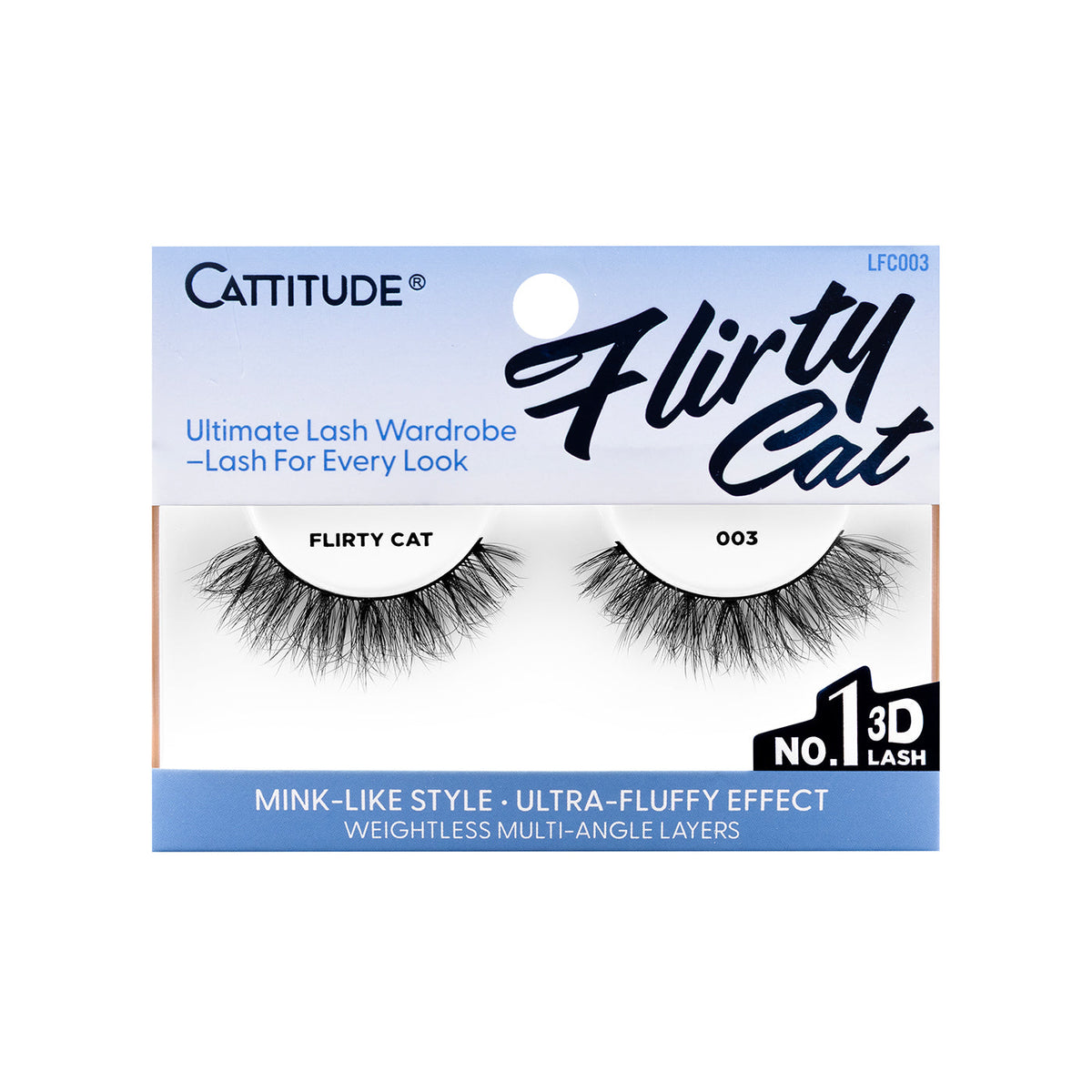 EBIN New York Cattitude Flirty Cat 003 single-pair lashes – front packaging