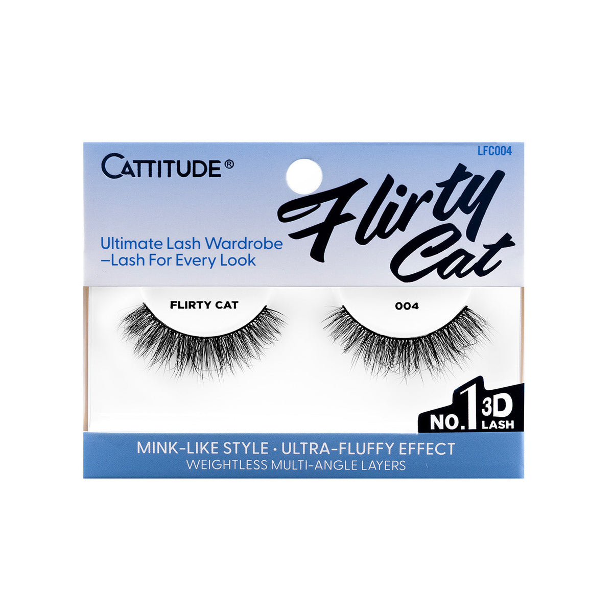 EBIN New York Cattitude Flirty Cat 004 single-pair lashes – front packaging
