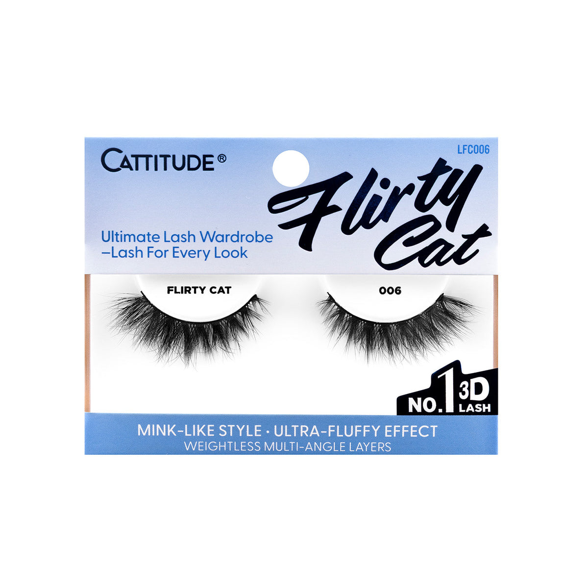 EBIN New York Cattitude Flirty Cat 006 single-pair lashes – front packaging