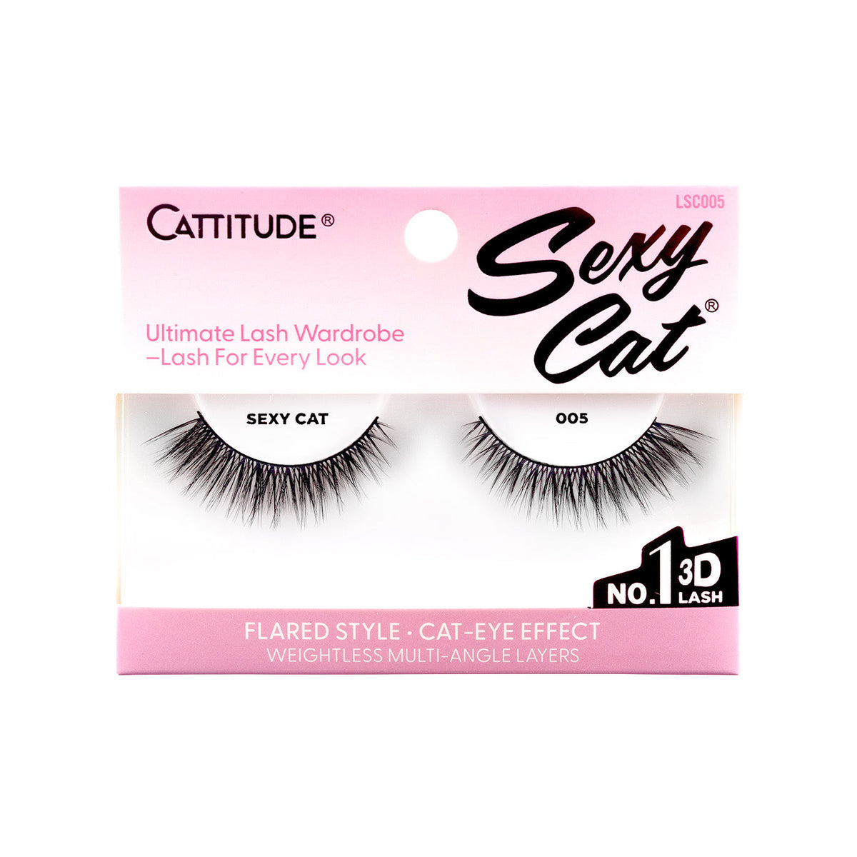 EBIN New York Cattitude Sexy Cat 005 single-pair lashes – front packaging