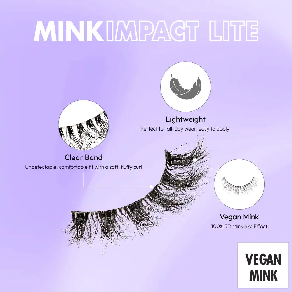 MIL06_extra_002 "I-ENVY Mink Impact Lite Clear Band Vegan Faux Mink Strip Lash, additional product view 2."