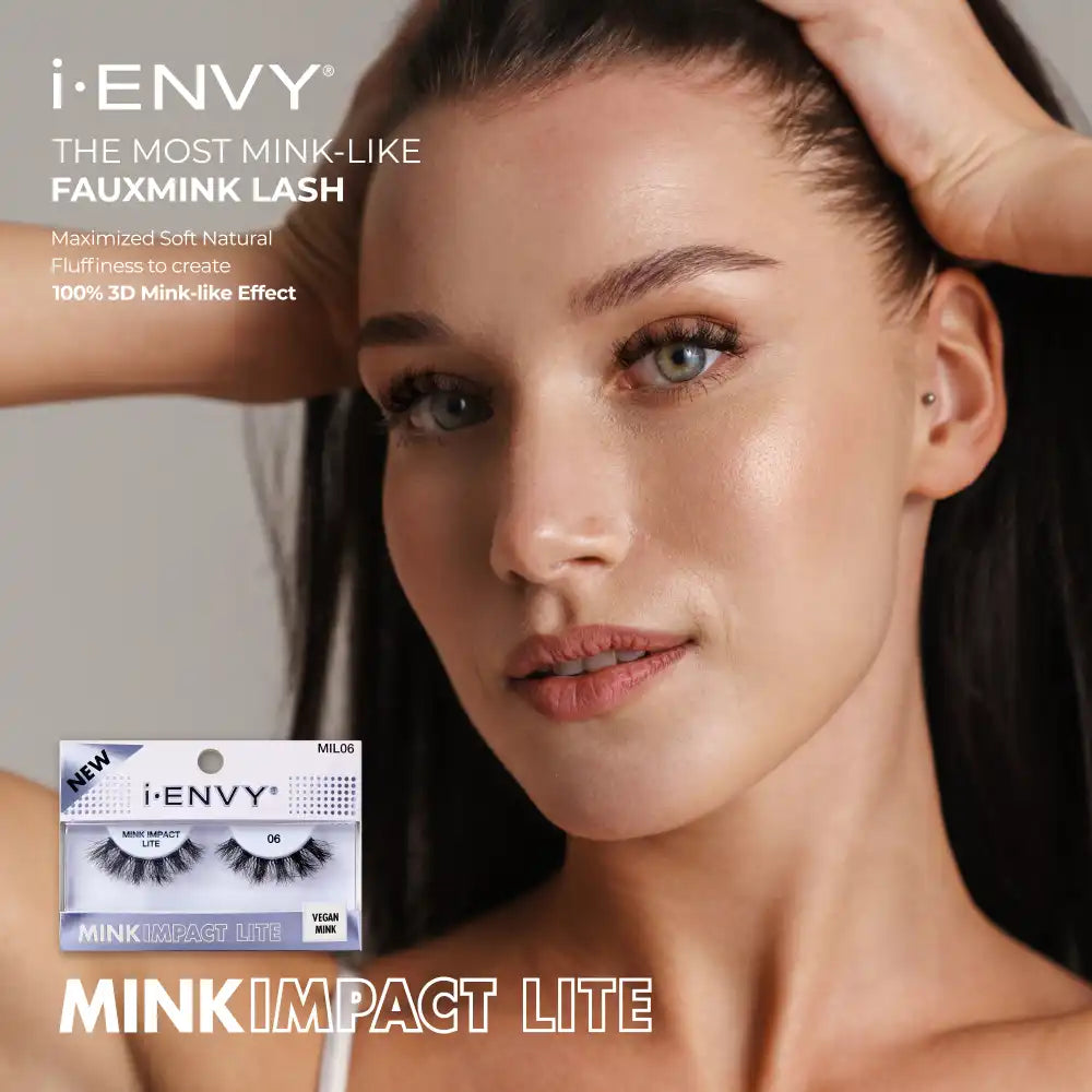 MIL06_extra_003 "I-ENVY Mink Impact Lite Clear Band Vegan Faux Mink Strip Lash, additional product view 3."