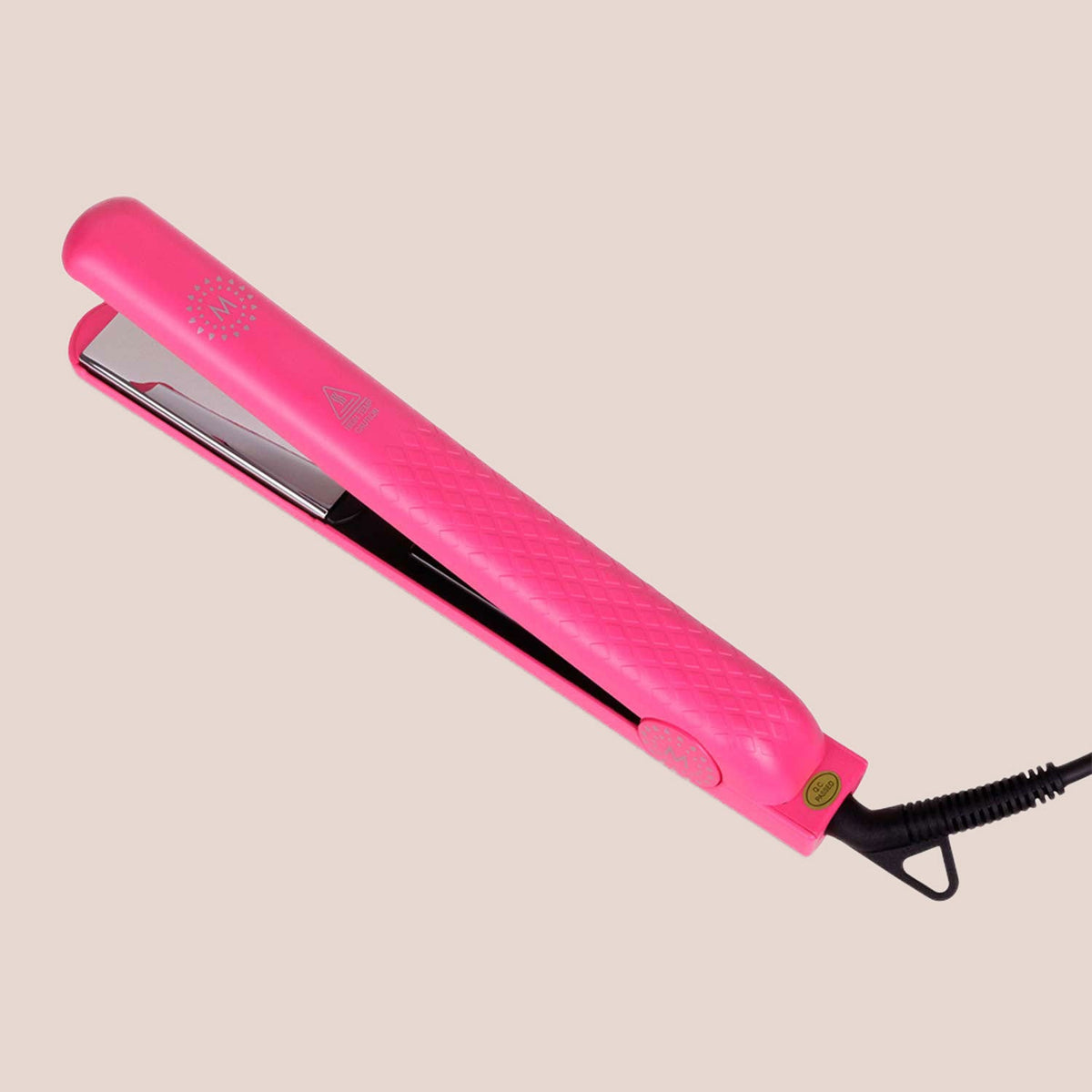 Malina Nova Titanium Flat Iron 1 1/4 Inch, Pink — flat iron plate detail