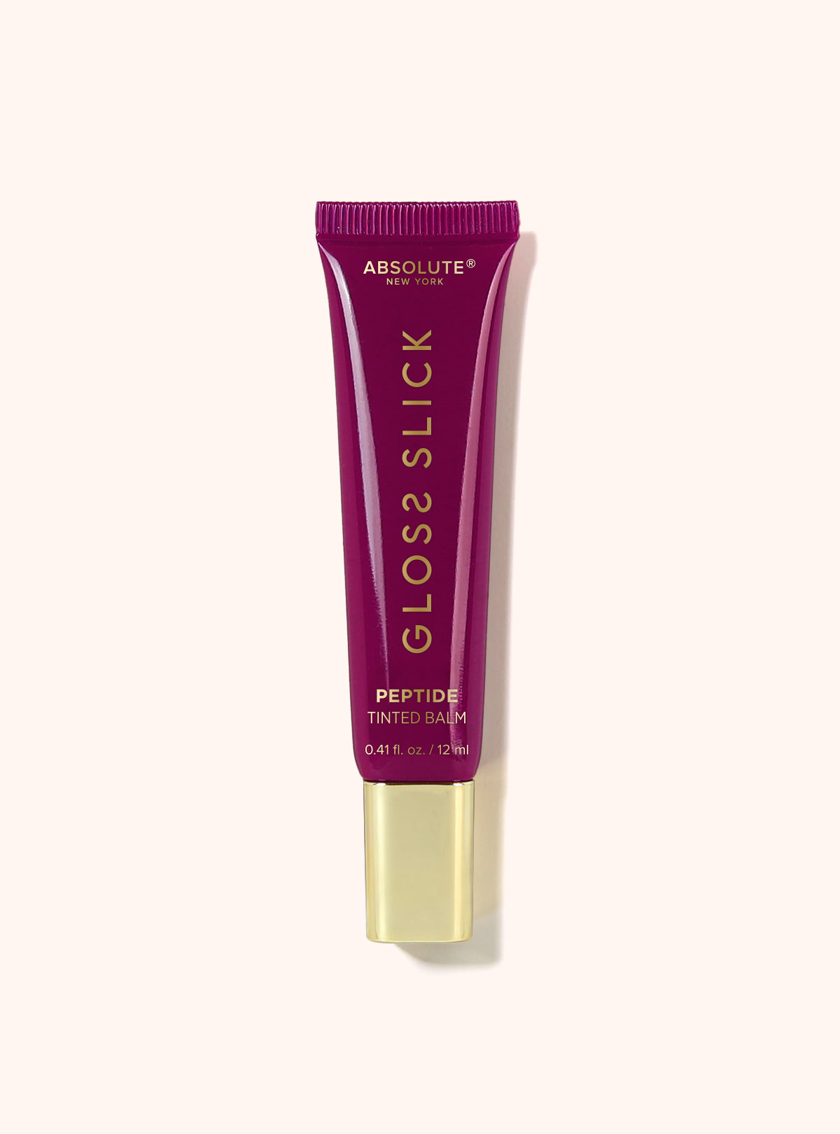 Absolute New York Gloss Slick Peptide Tinted Balm – Raspberry Sorbet purple tube