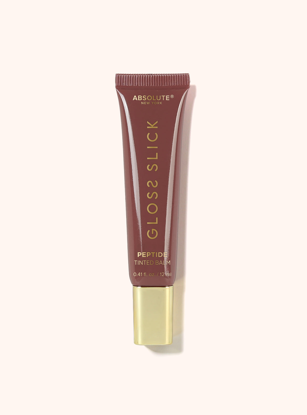 Absolute New York Gloss Slick Peptide Tinted Balm – Vanilla Bean maroon tube
