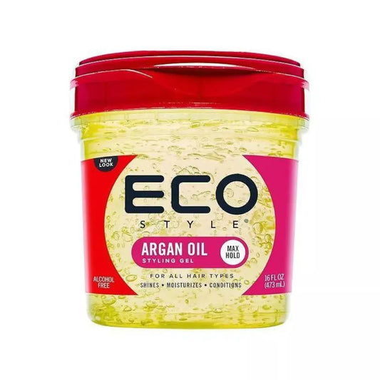 Eco Style Argan Oil Styling Gel — Argan Oil gel jar with red lid