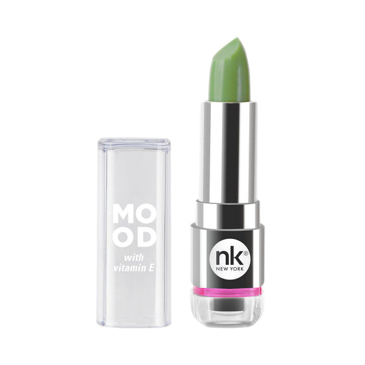 Nicka K Mood Lipstick, Calm green lipstick bullet with clear cap