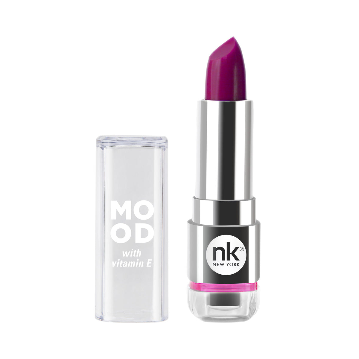 Nicka K Mood Lipstick, Classy magenta lipstick bullet with clear cap