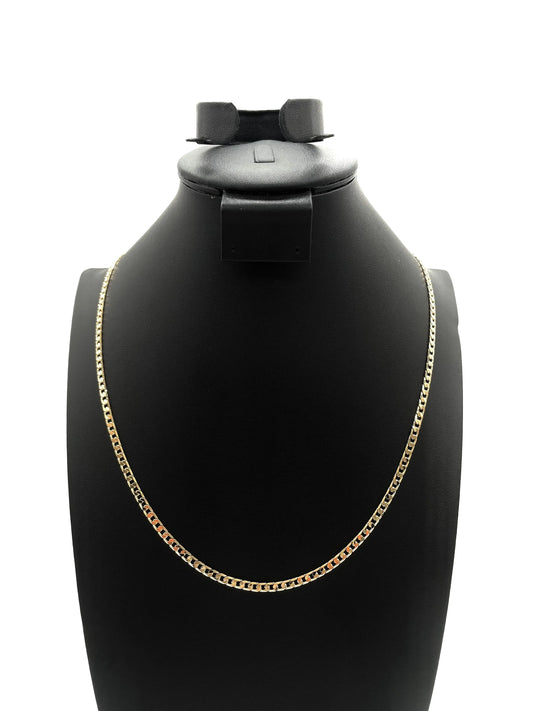 18K Chain Necklace #01 - FLAT CUBAN 24inch 4mm The One Jewelry
