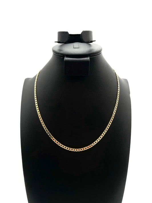 18K Chain Necklace #04 - FLAT CUBAN 20inch 4mm The One Jewelry