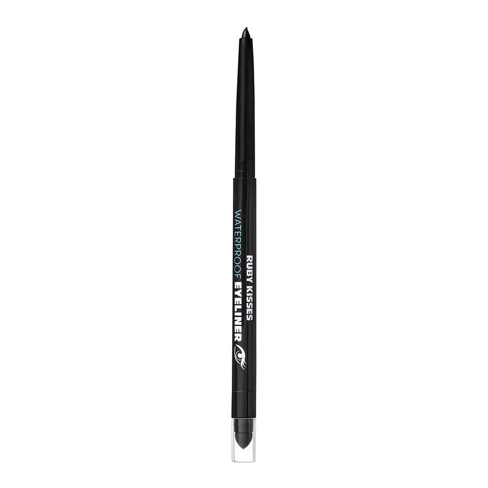 Ruby Kisses Waterproof Auto Eyeliner in Blackest Black, pencil tip and smudger