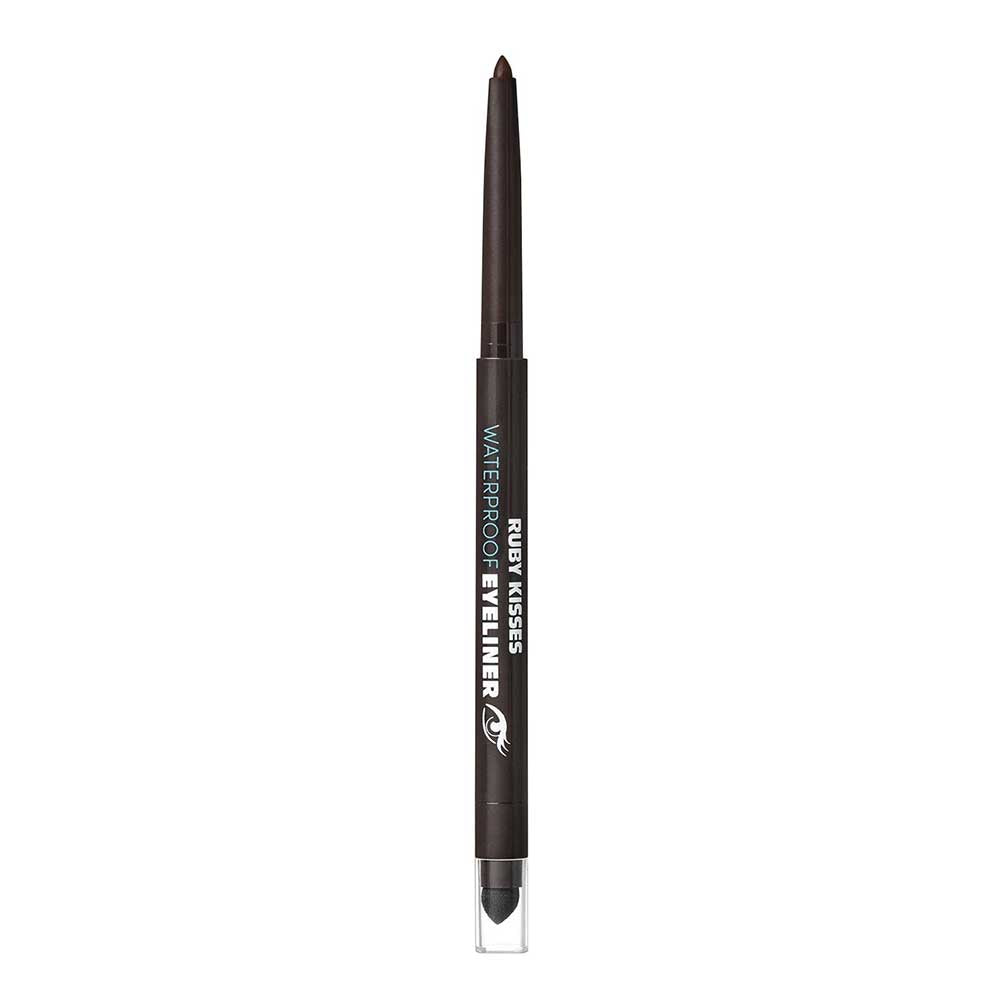 Ruby Kisses Waterproof Auto Eyeliner in Dark Brown, pencil tip and smudger
