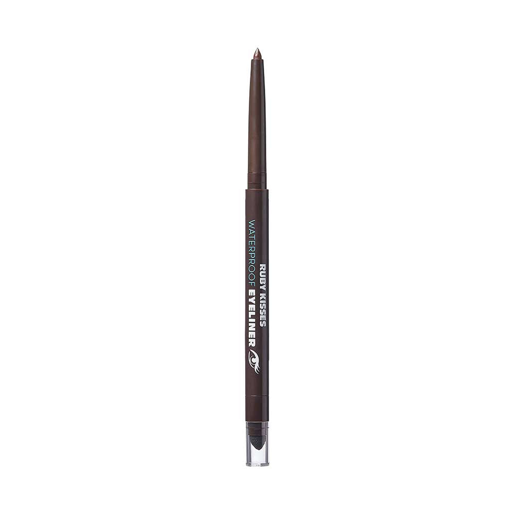 Ruby Kisses Waterproof Auto Eyeliner in Brown, pencil tip and smudger