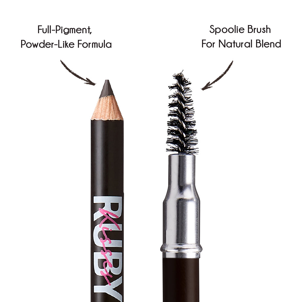 Ruby Kisses Go Brow pencil – Pencil tip and spoolie detail