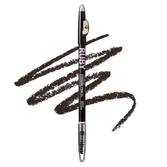 Ruby Kisses Go Brow pencil – Black Brown pencil and swatch