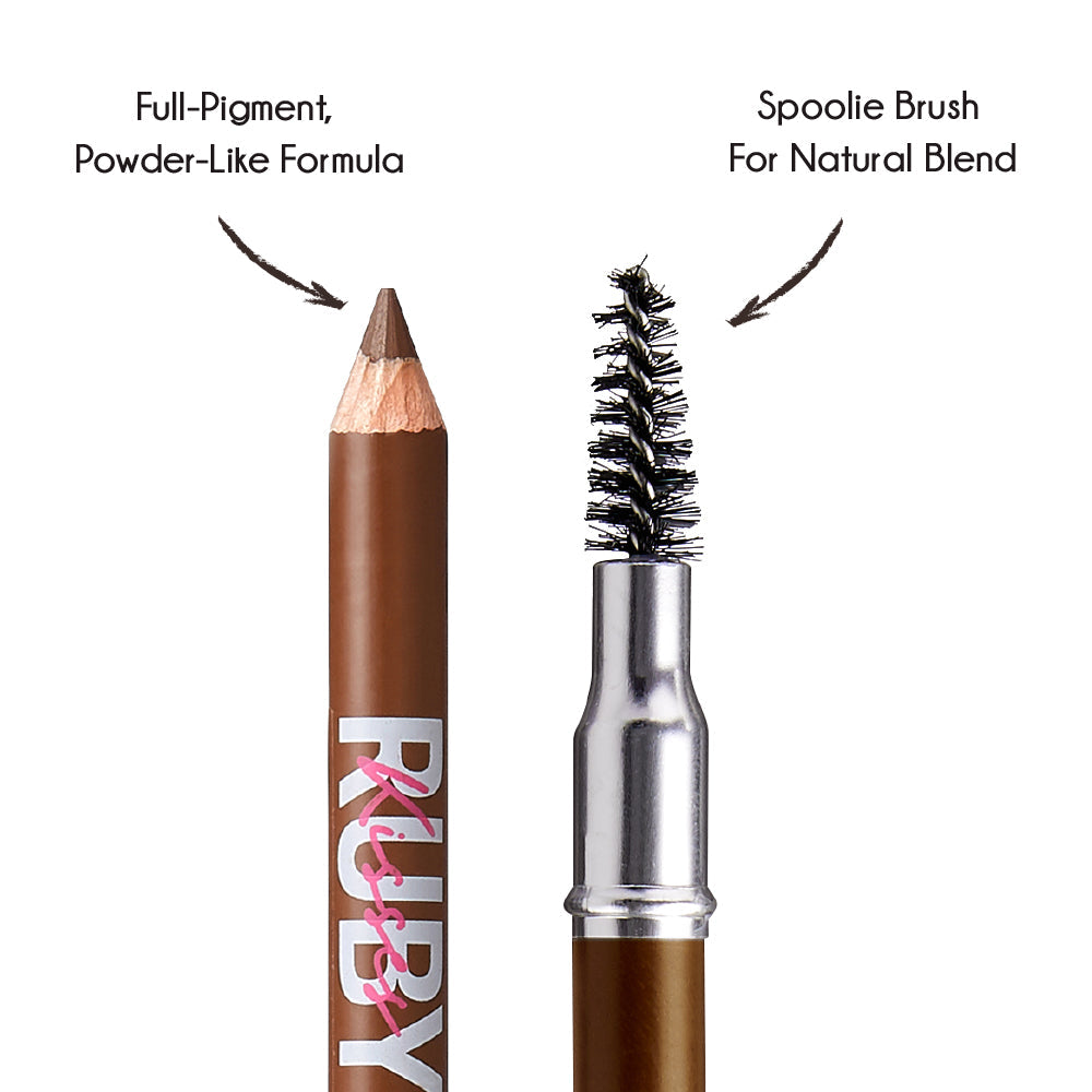 Ruby Kisses Go Brow pencil – Pencil tip and spoolie detail