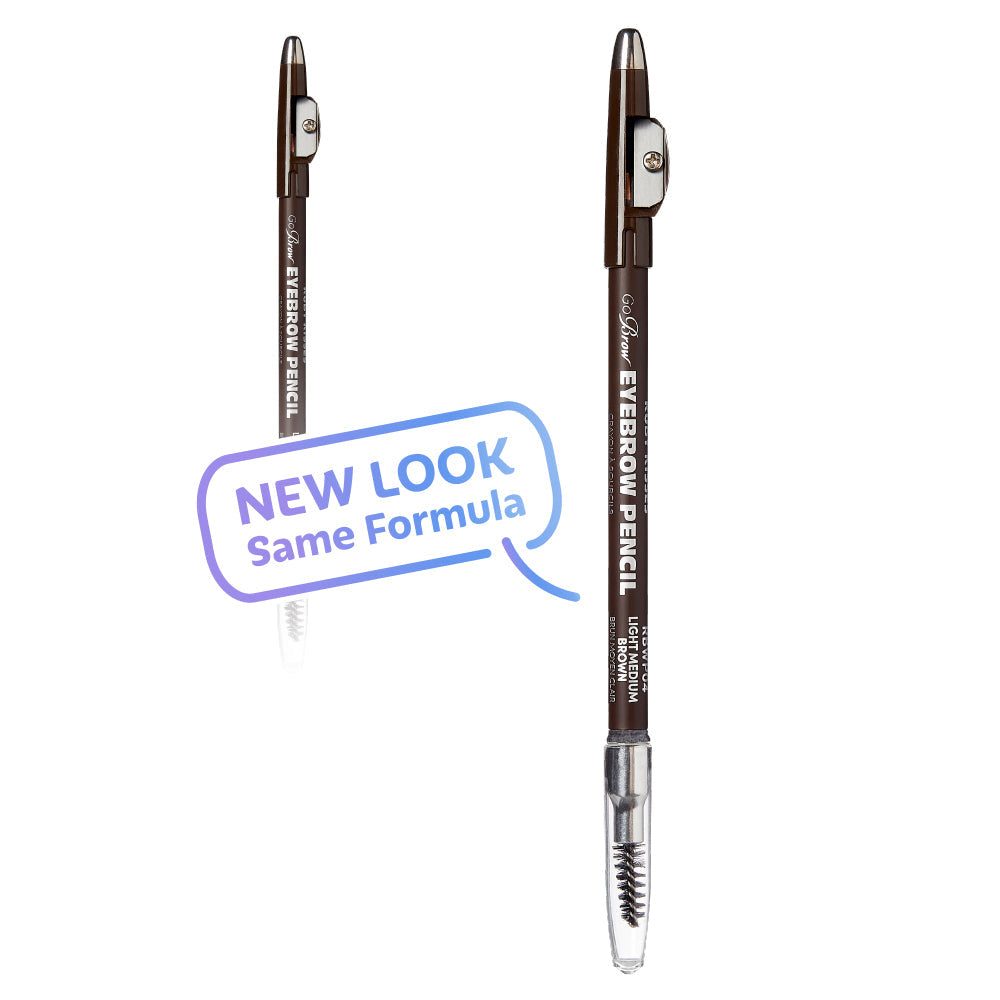 Ruby Kisses Go Brow pencil – Medium Brown old and new packaging comparison