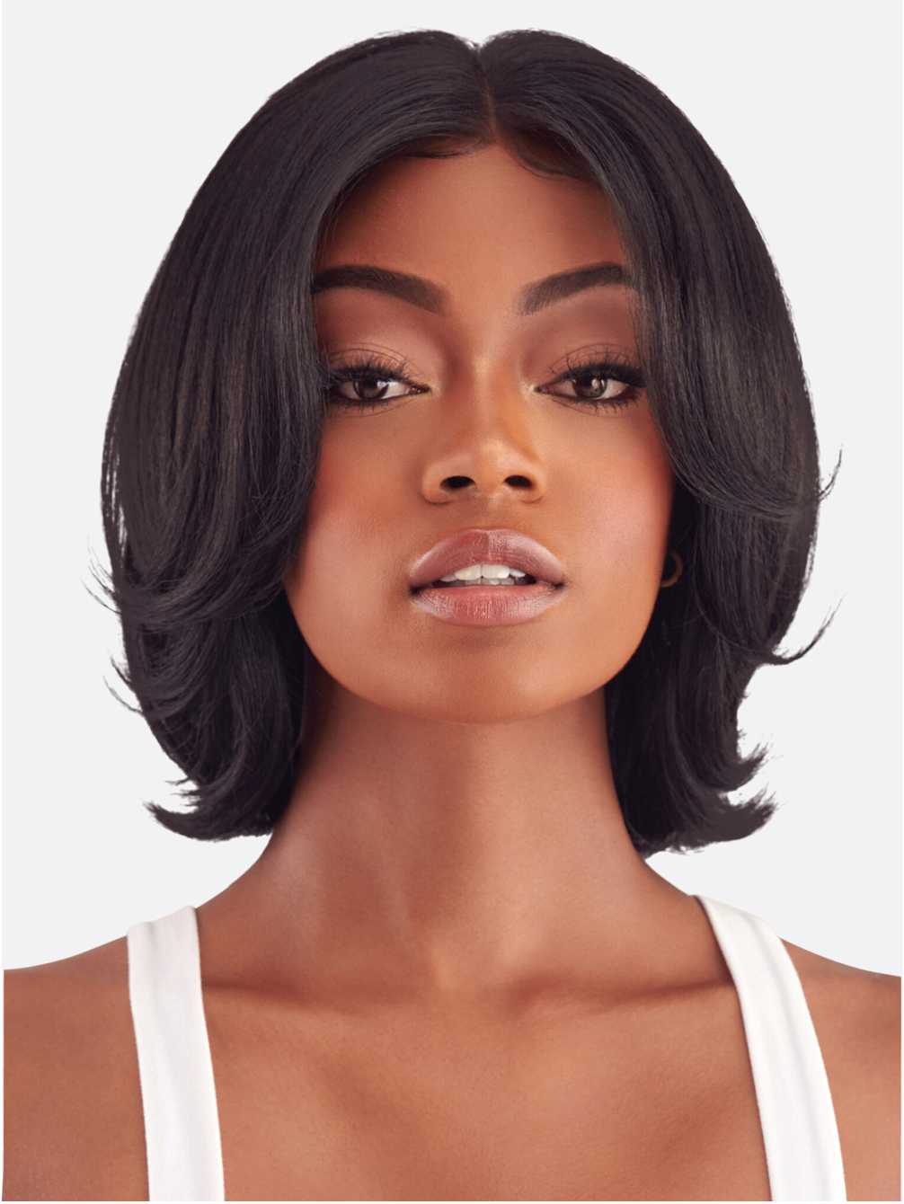 Vivace Rhea lace-front wig in color 1, center-part front view