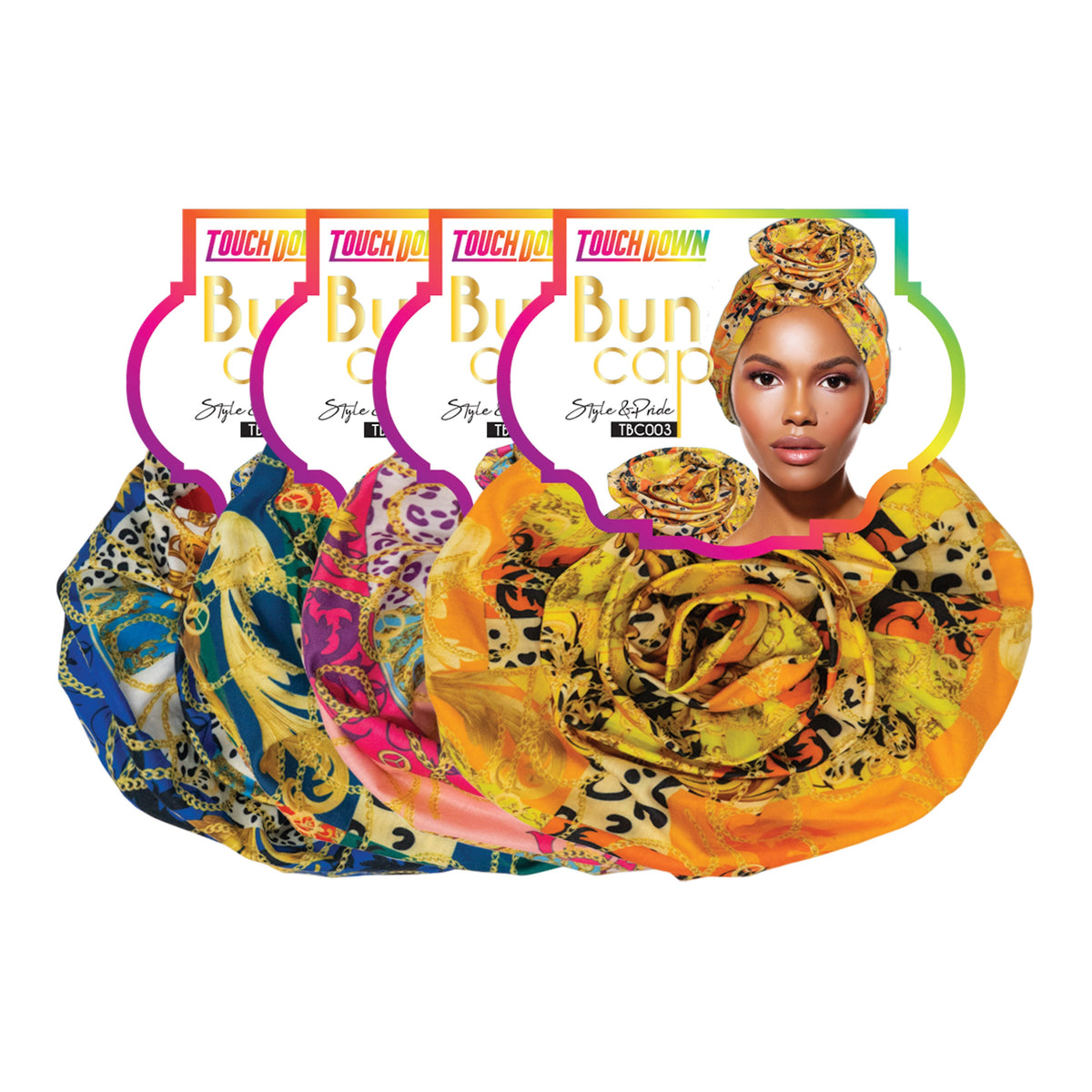 TouchUps Bun Caps – Leopard Chain Assorted Pack
