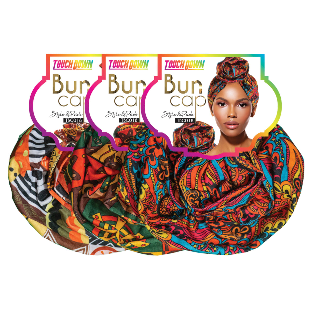 TouchUps Bun Caps – African Tribe Assorted Pack