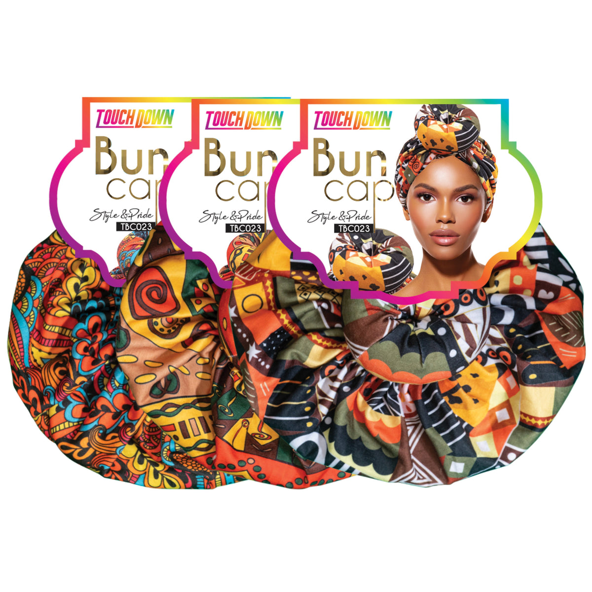 TouchUps Bun Caps – Donut African Tribe Assorted Pack