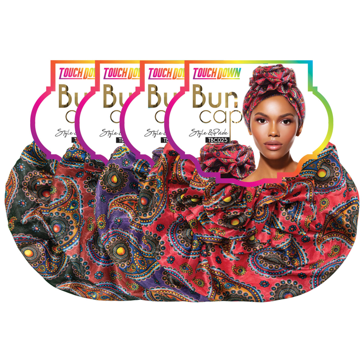 TouchUps Bun Caps – Bandana Art Assorted Pack
