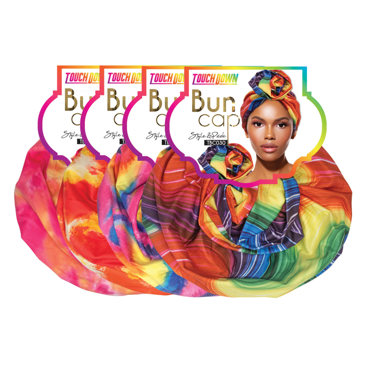 TouchUps Bun Caps – Tie Dye Assorted Pack