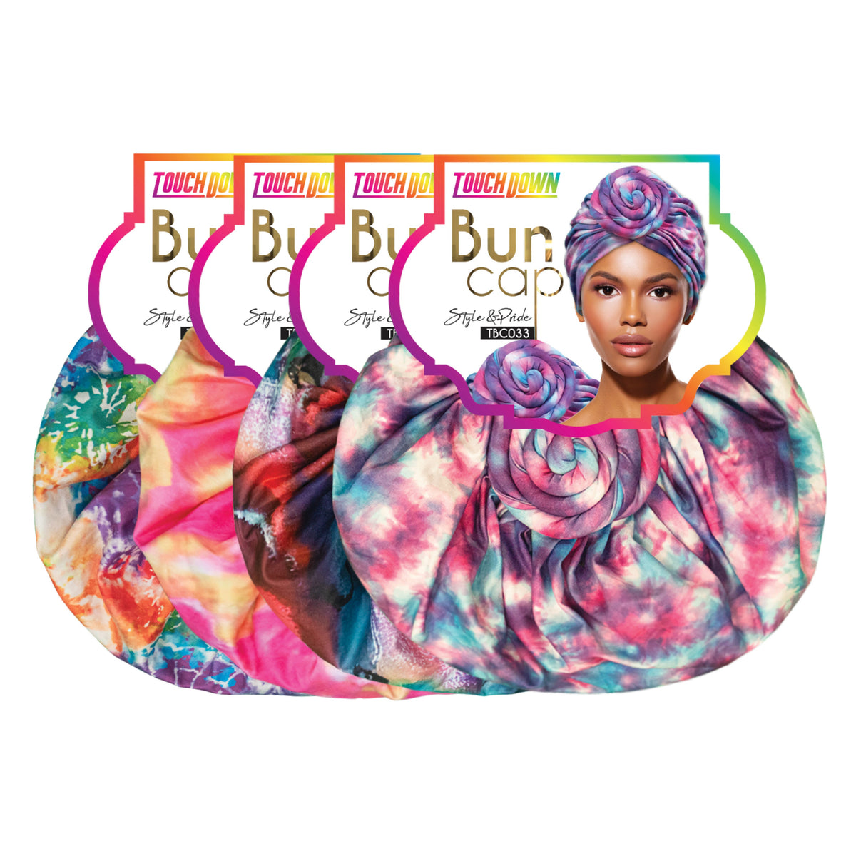 TouchUps Bun Caps – Twist Tie Dye Assorted Pack
