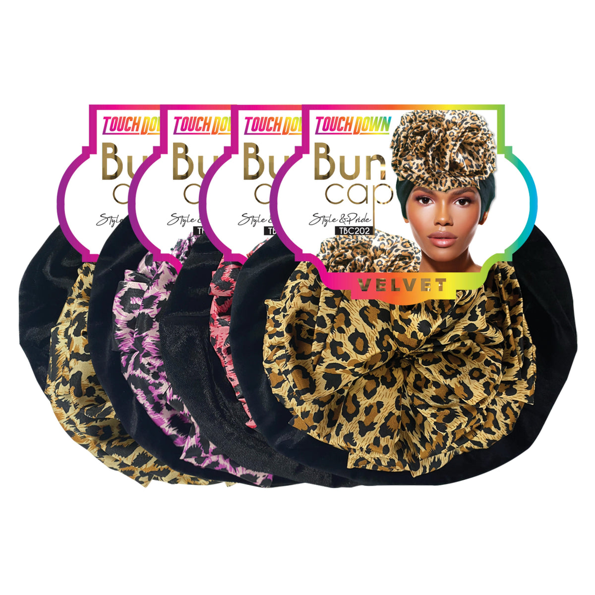 TouchUps Bun Caps – Velvet Big Flower Assorted Pack