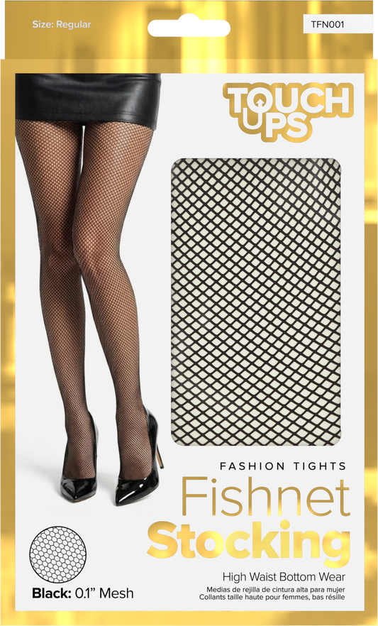 TouchUps Black 0.1" Fishnet Stockings – Black Small Mesh 0.1" Regular (1 PC)