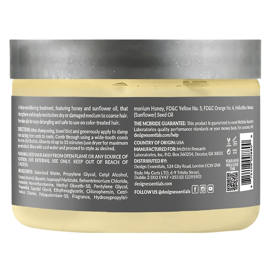 Design Essentials Honey Crème Moisture Retention Masque | Deep Hydrating Hair Treatment – Choose Size Design Essentials