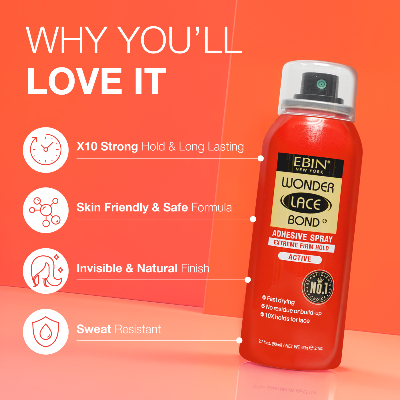 Wonder Lace Bond Wig Adhesive Spray - Extreme Firm Hold - EBIN NEW YORK
