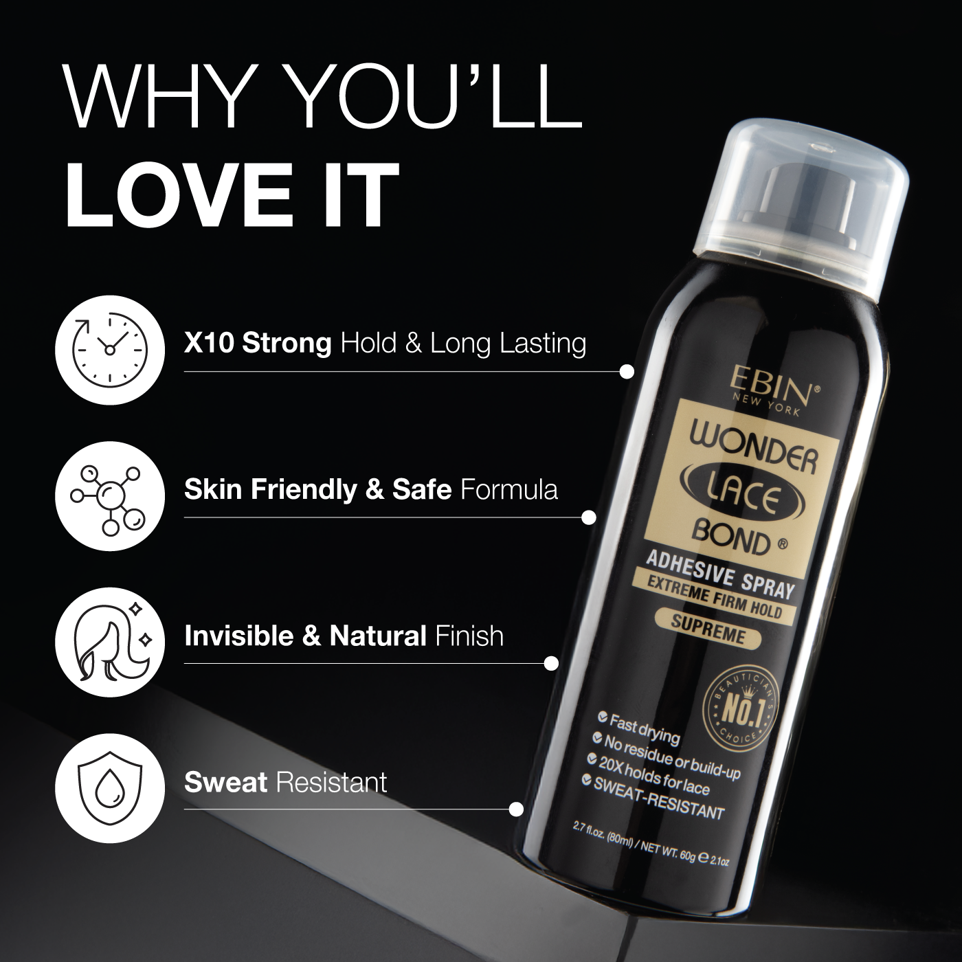 Wonder Lace Bond Wig Adhesive Spray - Supreme - EBIN NEW YORK