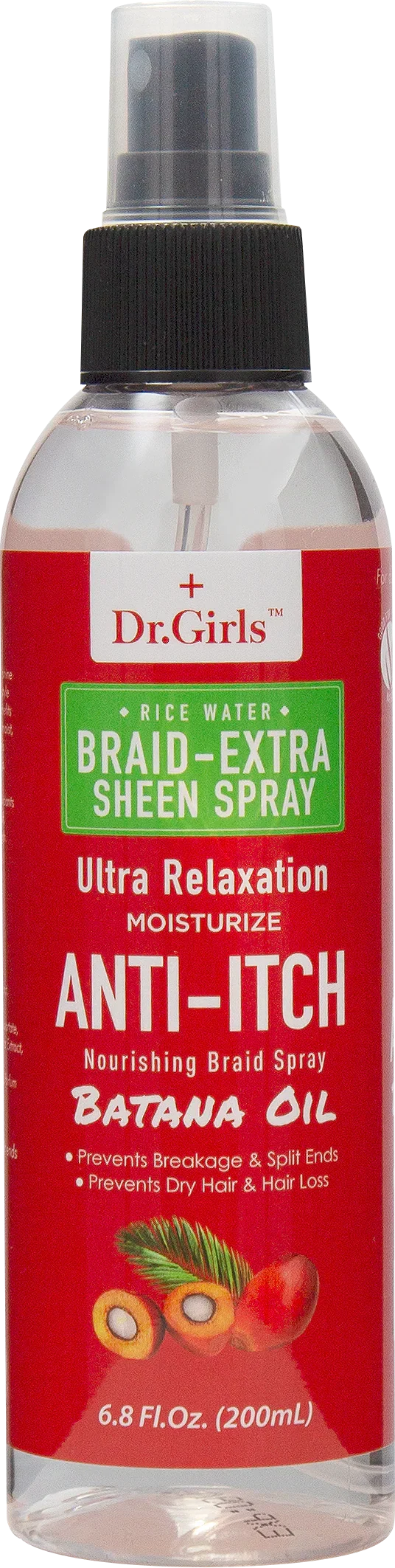 Dr. Girls Batana Oil Anti-Itch Braid Spray – Batana Oil Braid Extra Sheen Spray 6.8 oz bottle